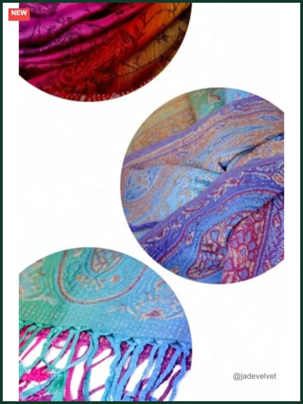 Bohemian Travel Scarf Vintage Floral 200x65cm Reversible Jacquard Wrap